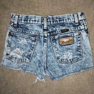Wrangler Shorts - Blue acid wash high waisted shorts Wrangler Shorts - Blue acid wash high waisted shorts
